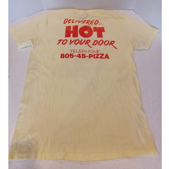 Stranger Things Surfer Boy Pizza Yellow Unisex T-Shirt Size L - Picture 2 of 7